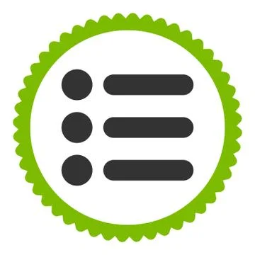 Items flat eco green and gray colors round stamp icon 스톡 일러스트