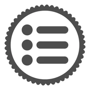 Items flat gray color round stamp icon イラスト素材