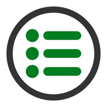 Items flat green and gray colors rounded raster icon Stock Illustration
