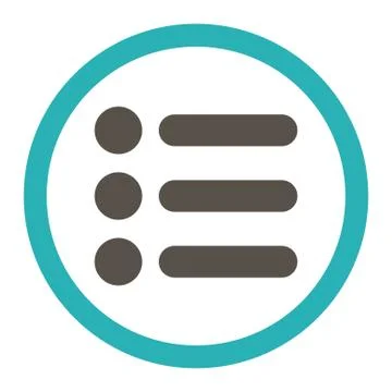 Items flat grey and cyan colors rounded vector icon Stock Illustration