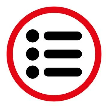 Items flat intensive red and black colors rounded vector icon イラスト素材