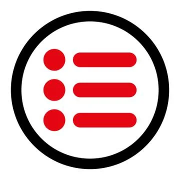 Items flat intensive red and black colors rounded vector icon 스톡 일러스트