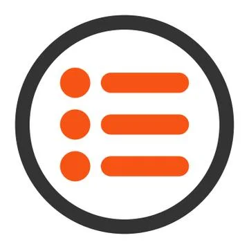 Items flat orange and gray colors rounded vector icon Stock Illustration