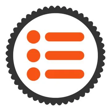 Items flat orange and gray colors round stamp icon イラスト素材