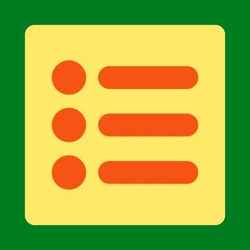 Items flat orange and yellow colors rounded button イラスト素材