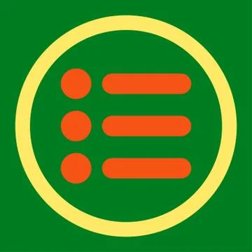 Items flat orange and yellow colors rounded vector icon 스톡 일러스트