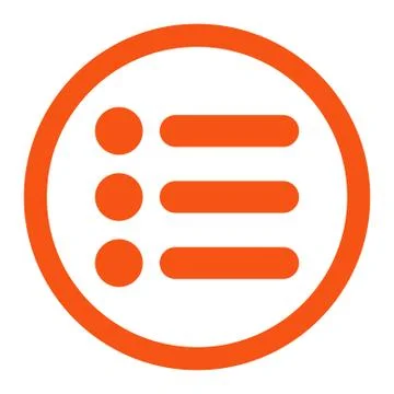 Items flat orange color rounded raster icon 스톡 일러스트