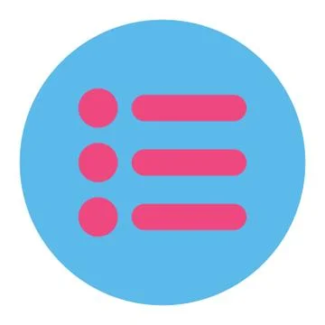 Items flat pink and blue colors round button Stock Illustration
