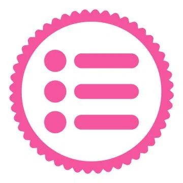Items flat pink color round stamp icon イラスト素材