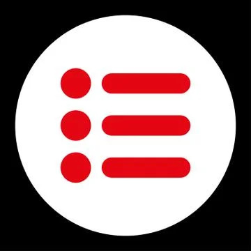 Items flat red and white colors round button 스톡 일러스트