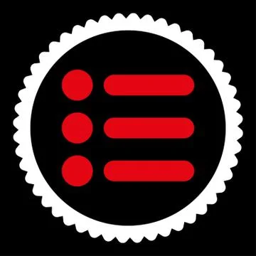 Items flat red and white colors round stamp icon 스톡 일러스트
