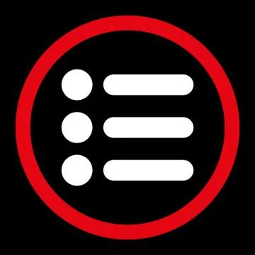 Items flat red and white colors rounded vector icon 스톡 일러스트
