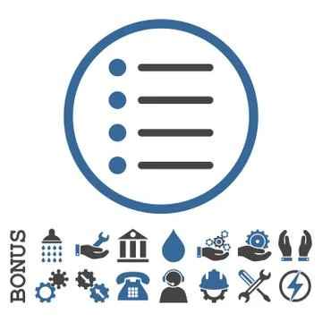 Items Flat Rounded Vector Icon With Bonus 스톡 일러스트