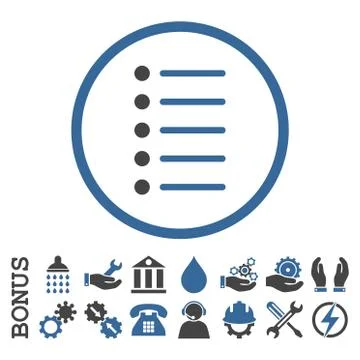 Items Flat Rounded Vector Icon With Bonus 스톡 일러스트