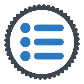 Items flat smooth blue colors round stamp icon 스톡 일러스트