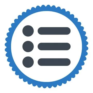 Items flat smooth blue colors round stamp icon イラスト素材
