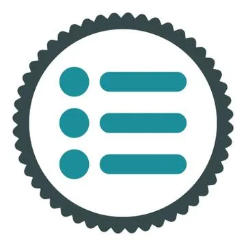 Items flat soft blue colors round stamp icon イラスト素材