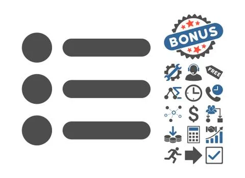 Items Flat Vector Icon With Bonus 스톡 일러스트