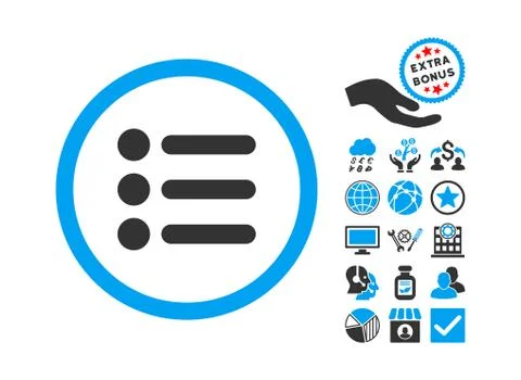 Items Flat Vector Icon With Bonus 스톡 일러스트