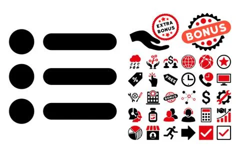 Items Flat Vector Icon with Bonus 스톡 일러스트