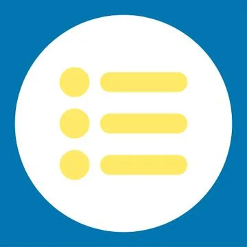 Items flat yellow and white colors round button イラスト素材
