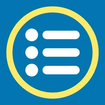Items flat yellow and white colors rounded raster icon イラスト素材