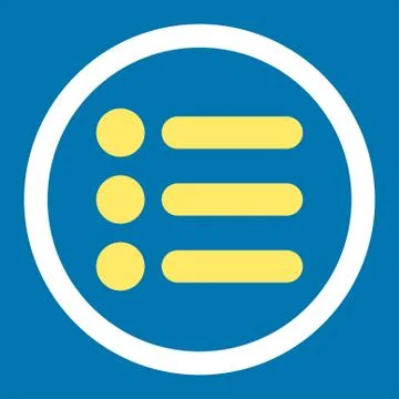 Items flat yellow and white colors rounded vector icon 스톡 일러스트