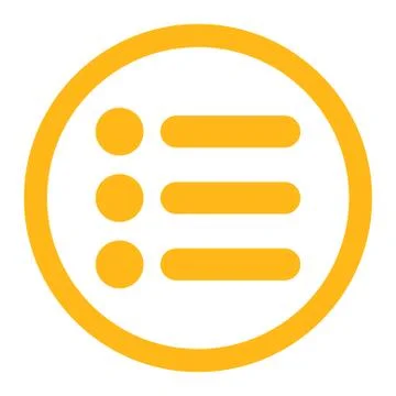 Items flat yellow color rounded vector icon イラスト素材