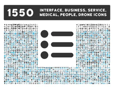 Items Icon and More Interface, Business, Tools, People, Medical, Awards Flat 스톡 일러스트