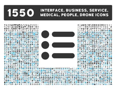 Items Icon and More Interface, Business, Tools, People, Medical, Awards Flat 스톡 일러스트