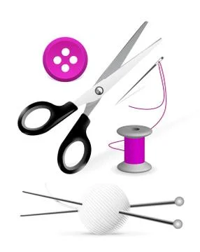 Items for knitting and sewing Stock Illustration
