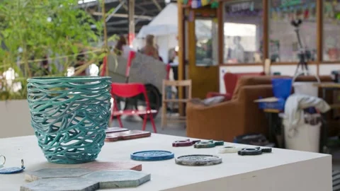 Items made from recycled plastics Stock Footage 240180400