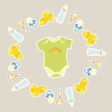 Items for newborns Stock Illustration