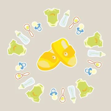 Items for newborns Stock Illustration