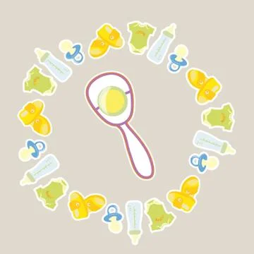 Items for newborns Stock Illustration
