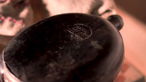 Items of old Russian life are in the old house Stock Footage 132773709
