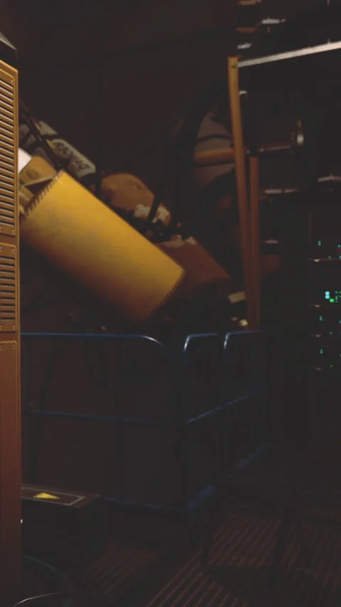 Items piled on a cart in a storage room during the evening hours 스톡 동영상 334754730