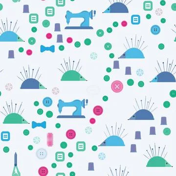 Items for sewing and needlework. Pattern. Stock Illustration