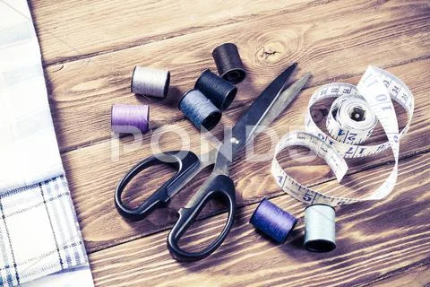 Items for sewing or DIY Stock Photos