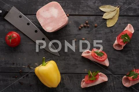 Items on the table for gourmet cooking Stock Photos