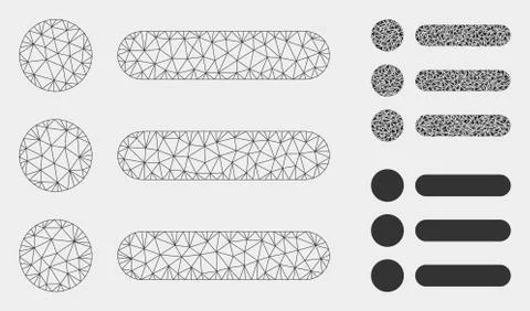 Items Vector Mesh Network Model and Triangle Mosaic Icon イラスト素材