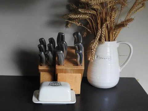 Items on a work top Stock Photos