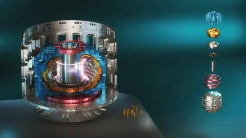 ITER Fusion Reactor inside Open Stock Photos