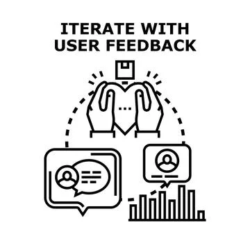 Iterating product with customer user feedback concept Stock Illustration