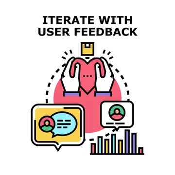 Iterating product with customer user feedback concept Illustrazione stock