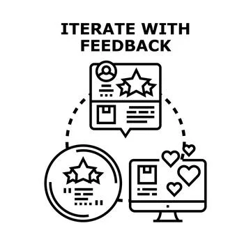 Iterating product development process with customer feedback Stock Illustration
