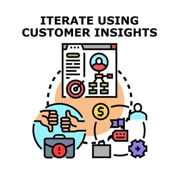 Iterating using customer insights and feedback process Stock Illustration