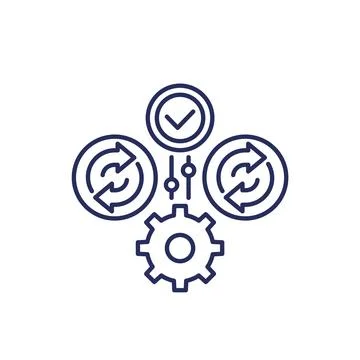 Iteration and iterative process line icon, vector 스톡 일러스트