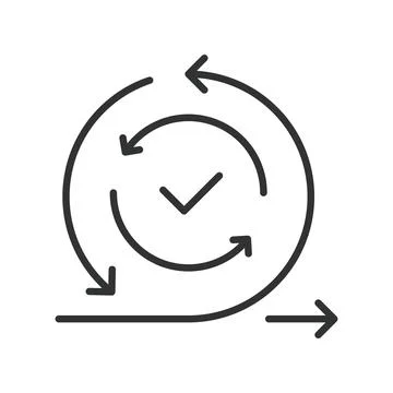 Iteration cycle icon in line design. iteration, cycle, process, agile Illustrazione stock