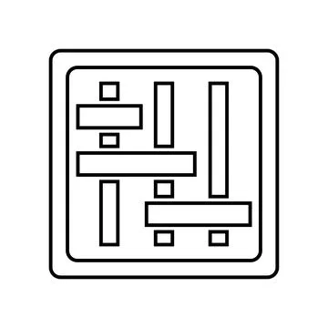 Iteration, scope, project management line icon. Outline vector. Stock Illustration